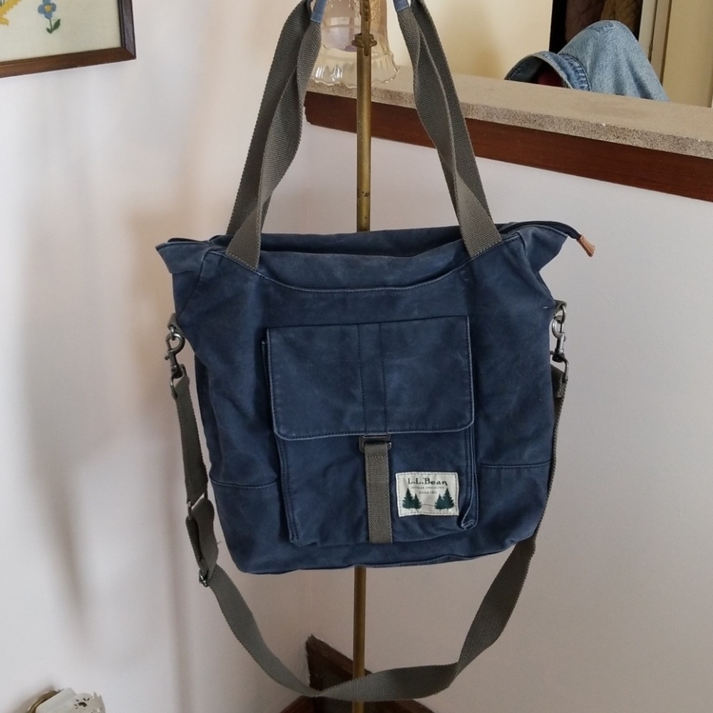 L.L. Bean Wax Canvas Messenger/Tote Bag